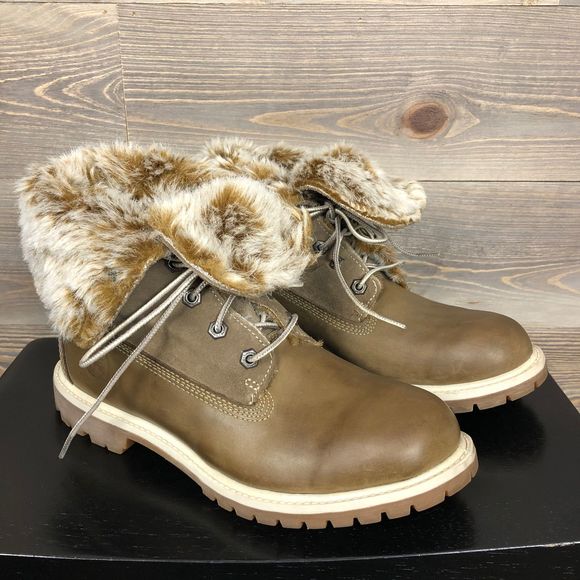 fur fold over boots